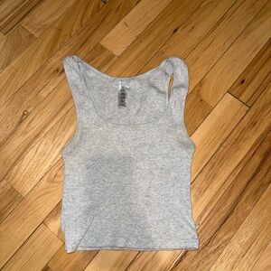 SKIMS Light Gray Ribbed Tank Top